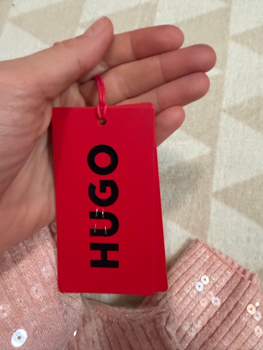 Hugo Ribbed Sweater With Transparent Sequins In Slim Fit - Picture 3 of 4